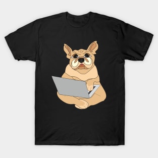 Funny Dog at the computer T-Shirt